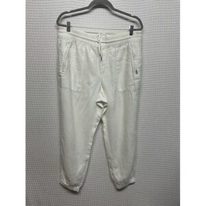 Athleta White Drawstring Zip Pockets High Rise‎ Jogger Pants Women 14P Indonesia